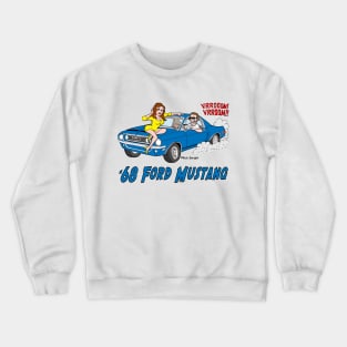 1968 Blue Ford Mustang Cartoon Crewneck Sweatshirt